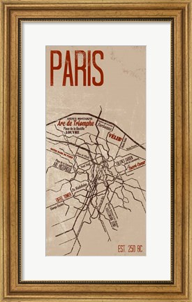 Framed Paris Grid Panel Print