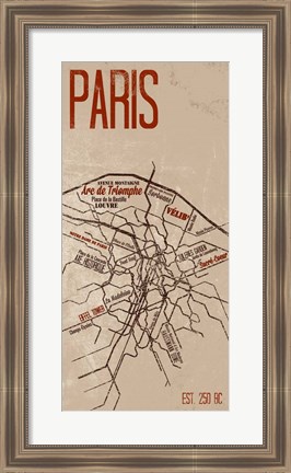 Framed Paris Grid Panel Print