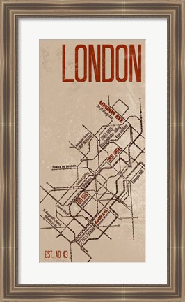 Framed London Grid Panel Print