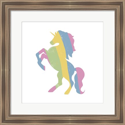Framed Multicolor Unicorn Print