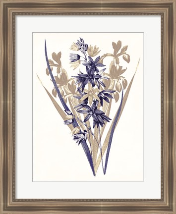 Framed Indigo Flowers Three Print