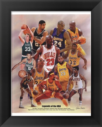 Framed Legends of the NBA Print