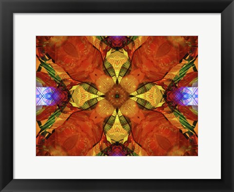 Framed Colorful Kaleidoscope 10 Print