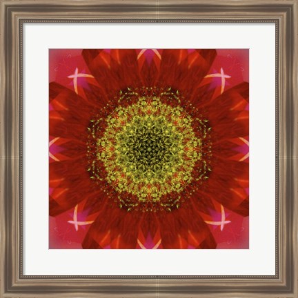 Framed Colorful Kaleidoscope 7 Print