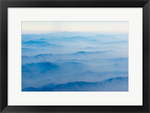 Framed Aerial View of Mountain, South Asia Print