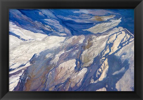 Framed Aerial view of Highland Lakes on Atacama Desert, Chile Print