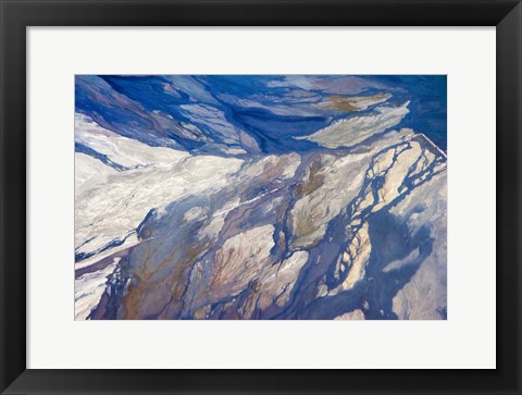 Framed Aerial view of Highland Lakes on Atacama Desert, Chile Print