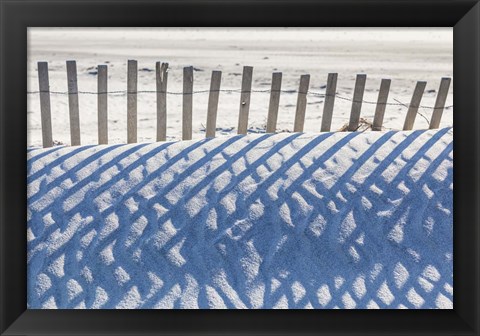 Framed Sand Fence and Shadows Print