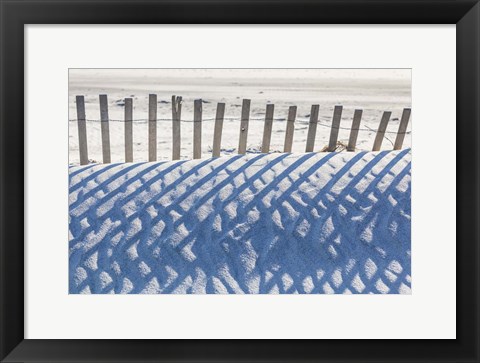 Framed Sand Fence and Shadows Print