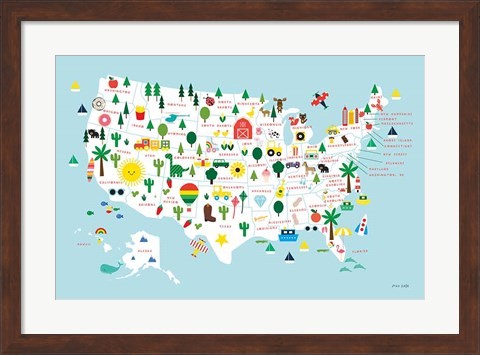 Framed Fun USA Map Print