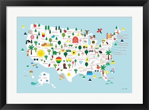 Framed Fun USA Map Print