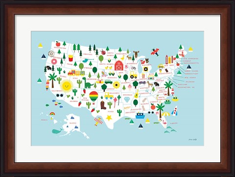 Framed Fun USA Map Print