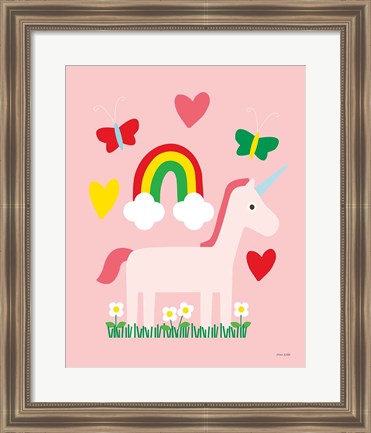 Framed Unicorn Fun I Print