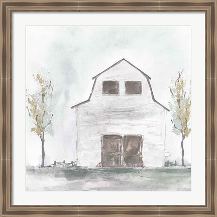 Framed White Barn IV Print