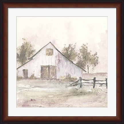 Framed White Barn II Print