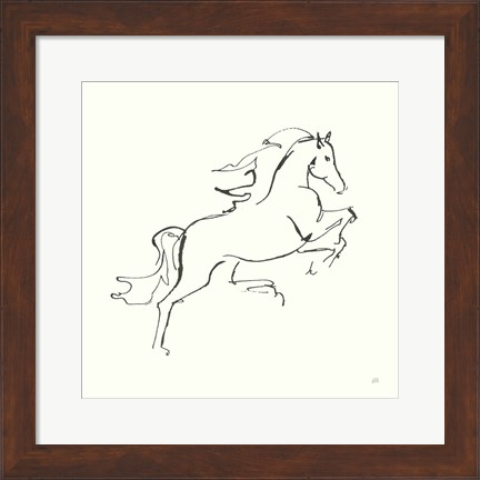 Framed Line Horse VI Print