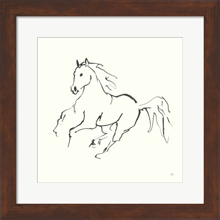 Framed Line Horse III Print