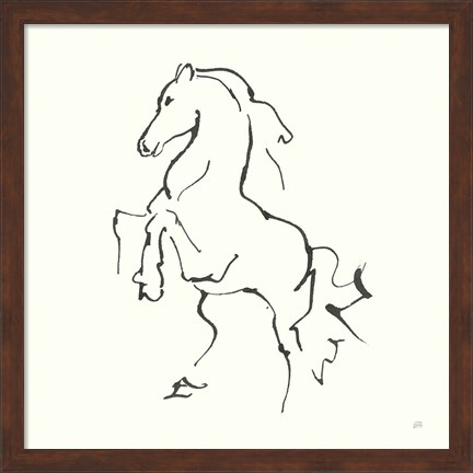 Framed Line Horse I Print