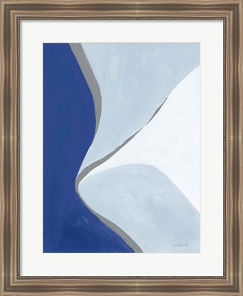 Framed Retro Abstract III Blue Print