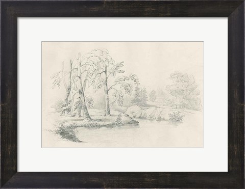 Framed Lakeside Sketch Print