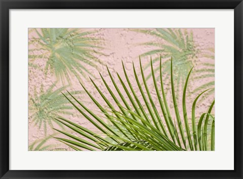 Framed Areca Palm In Front Of Painter Palm Mural Print