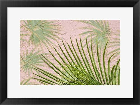 Framed Areca Palm In Front Of Painter Palm Mural Print