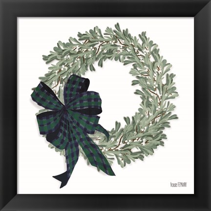 Framed Mistletoe Wreath Print