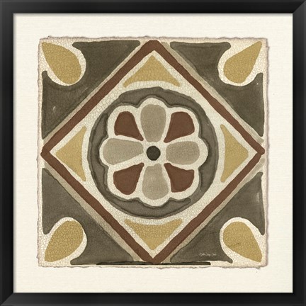 Framed Moroccan Tile Pattern VII Print