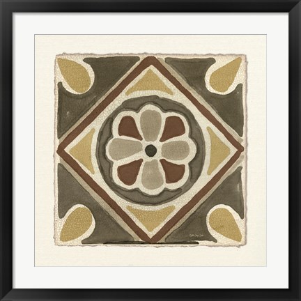 Framed Moroccan Tile Pattern VII Print