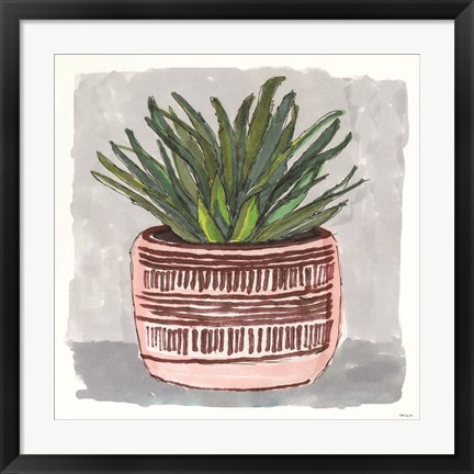 Framed Potted Agave I Print