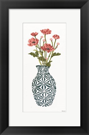 Framed Tile Vase with Bouquet I Print