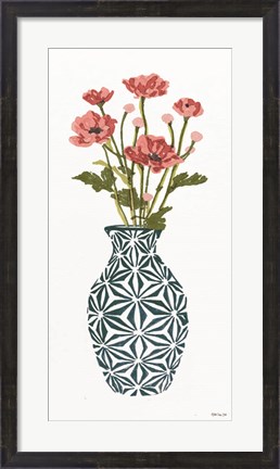 Framed Tile Vase with Bouquet I Print