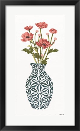 Framed Tile Vase with Bouquet I Print