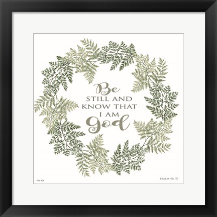 Framed Be Still Wreath Print