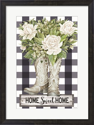 Framed Home Sweet Home Cowboy Boots Print
