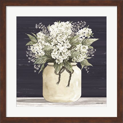 Framed White Flowers II Print