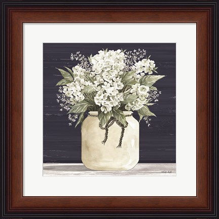 Framed White Flowers II Print