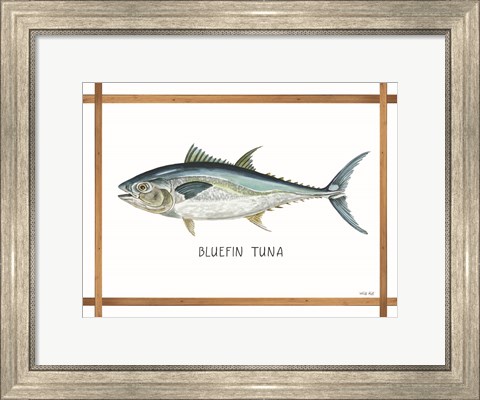 Framed Bluefin Tuna on White Print