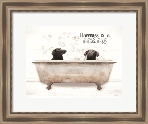 Framed Happiness is a Bubble Bath Print