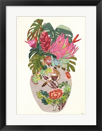 Framed Tropical Vase II Print