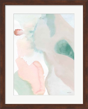 Framed Sage and Pink Abstract II Print