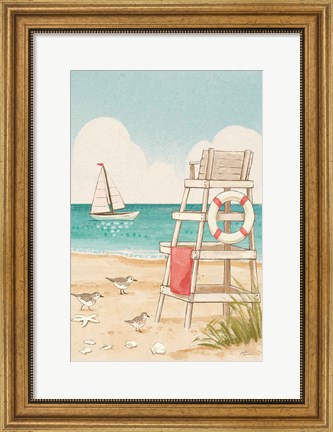 Framed Beach Time III Vertical NW Print