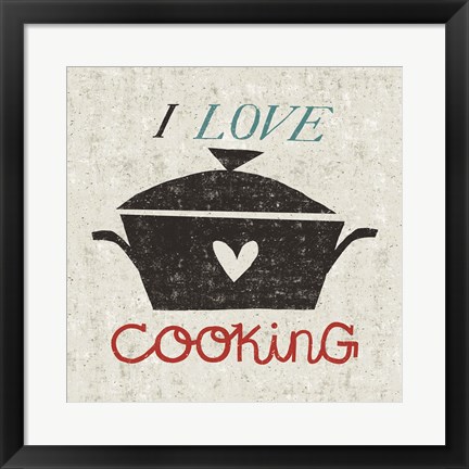 Framed I Love Cooking Print