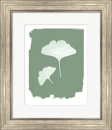 Framed Nature by the Lake Gingko II Green Print