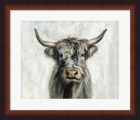 Framed Highland Cow Horizontal Print