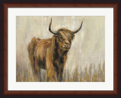 Framed Highland Mountain Cow Print