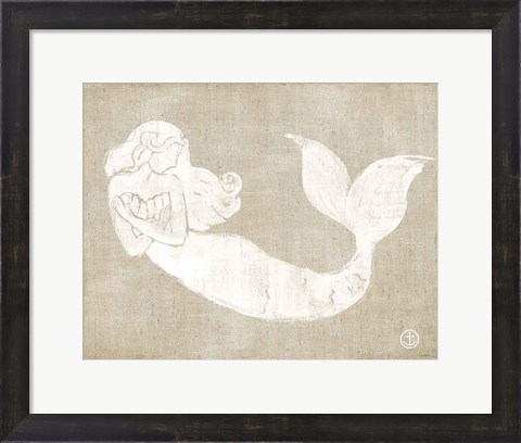 Framed On the Waves II Burlap Print