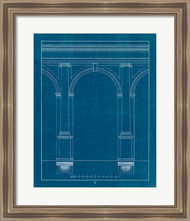 Framed Architectural Columns IV Blueprint Print