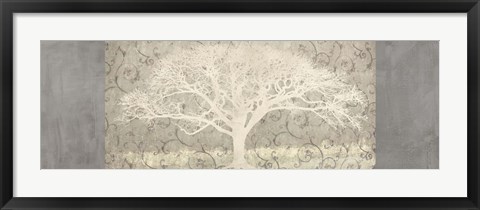 Framed Grey Brocade Panel Print