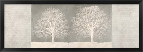 Framed Trees on Grey panel Print